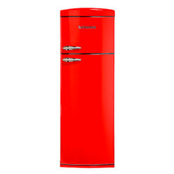 Britannia Retro Top Mount Fridge Freezer, A+ Energy Rating, 60cm Wide Red